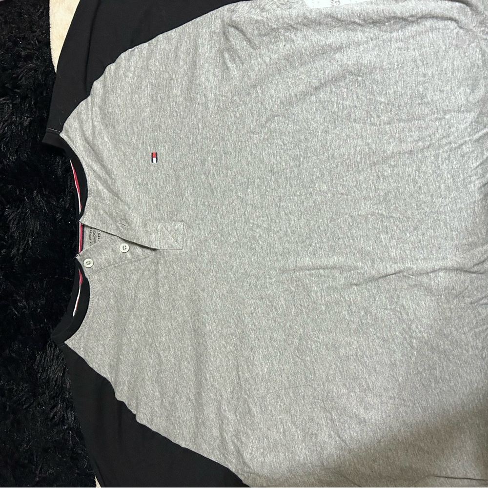 Tommy Hilfiger Gray and Black Men's Shirt